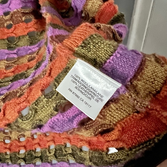 SIGRID OLSEN Open Cardigan Sweater Jacket Leather Trim Multi-Color Womens Size S - Picture 4 of 7